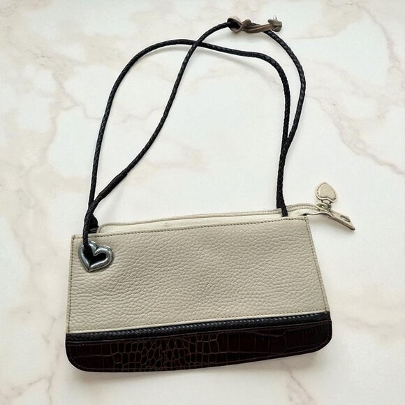 BRIGHTON Beige Colorblock Leather Shoulder Bag - Picture 1 of 10